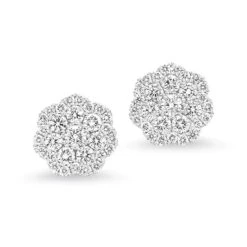 14k Diamond Cluster Bouquet Earrings