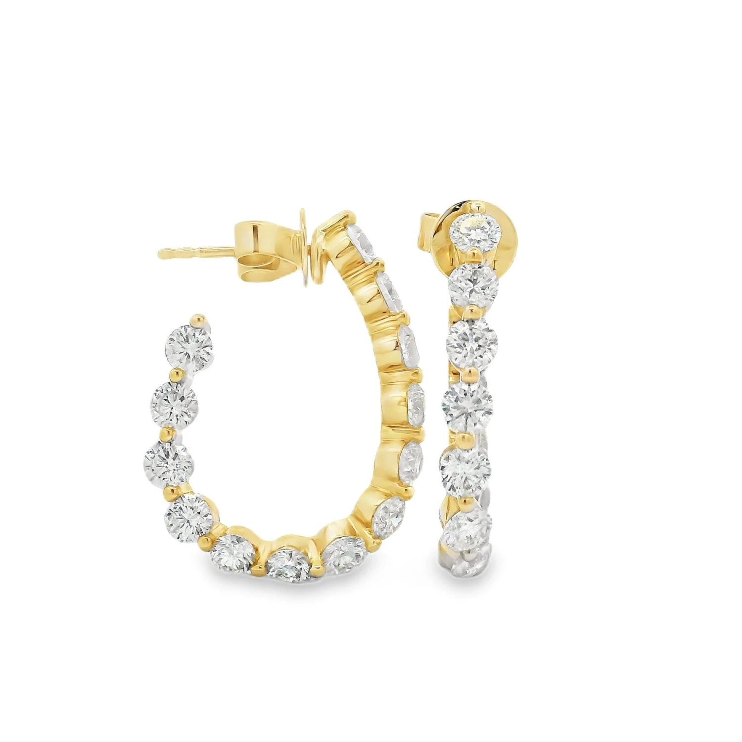 Diamond Open Hoop Earring 3 Diamond Open Hoop Earring