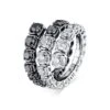 A Link Abbracci 4.60 Ctw Three Row Black & White Diamond Wrap Ring 18K White Gold -DIAMOND JEWELRY SHOP ARR40141CI WQQM0