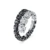 A Link Abbracci 2.45 Ctw Black & White Bypass Diamond Wrap Ring 18K White Gold -DIAMOND JEWELRY SHOP ARR40154BE WQQM