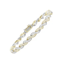 14Kt White Yellow Gold Diamond 3Ctw Bracelet