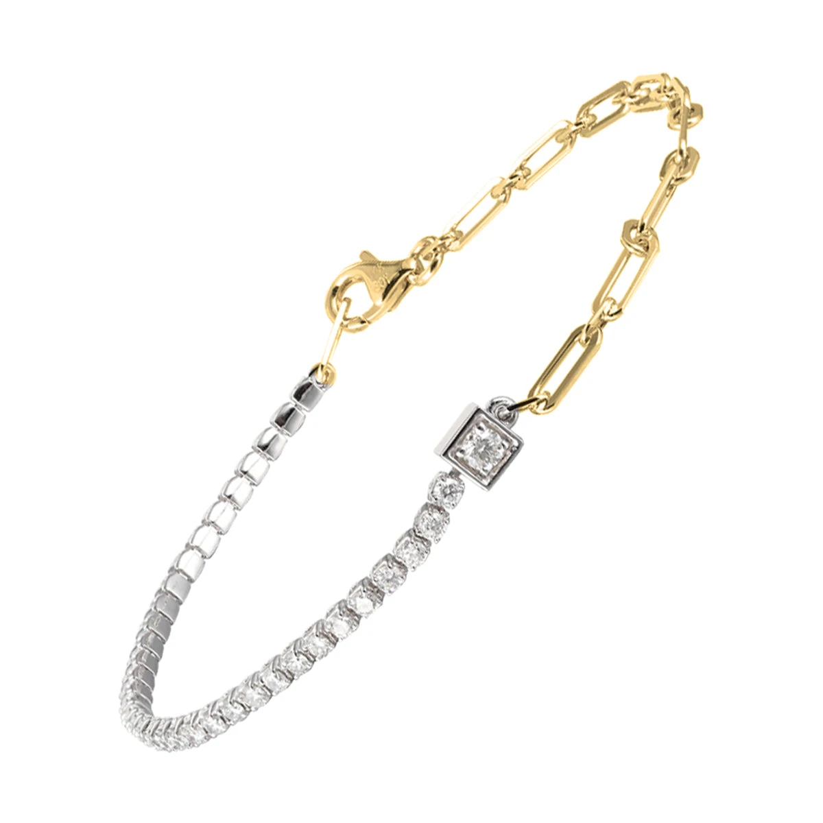 14Kt White Yellow Gold Diamond 1Ctw Bracelet 3 14Kt White Yellow Gold Diamond 1Ctw Bracelet
