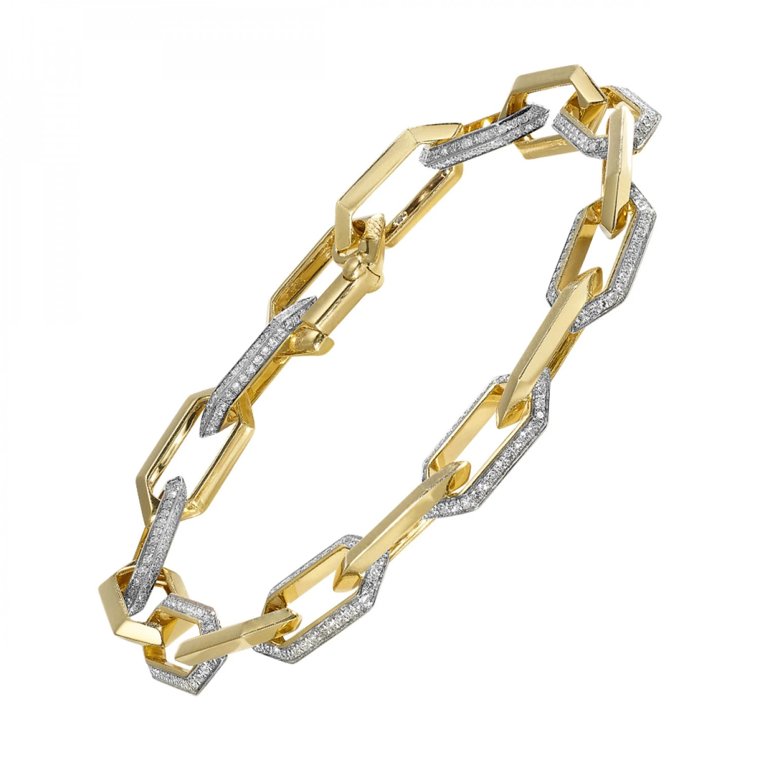 Gold Diamond Link Bracelet 3 Gold Diamond Link Bracelet