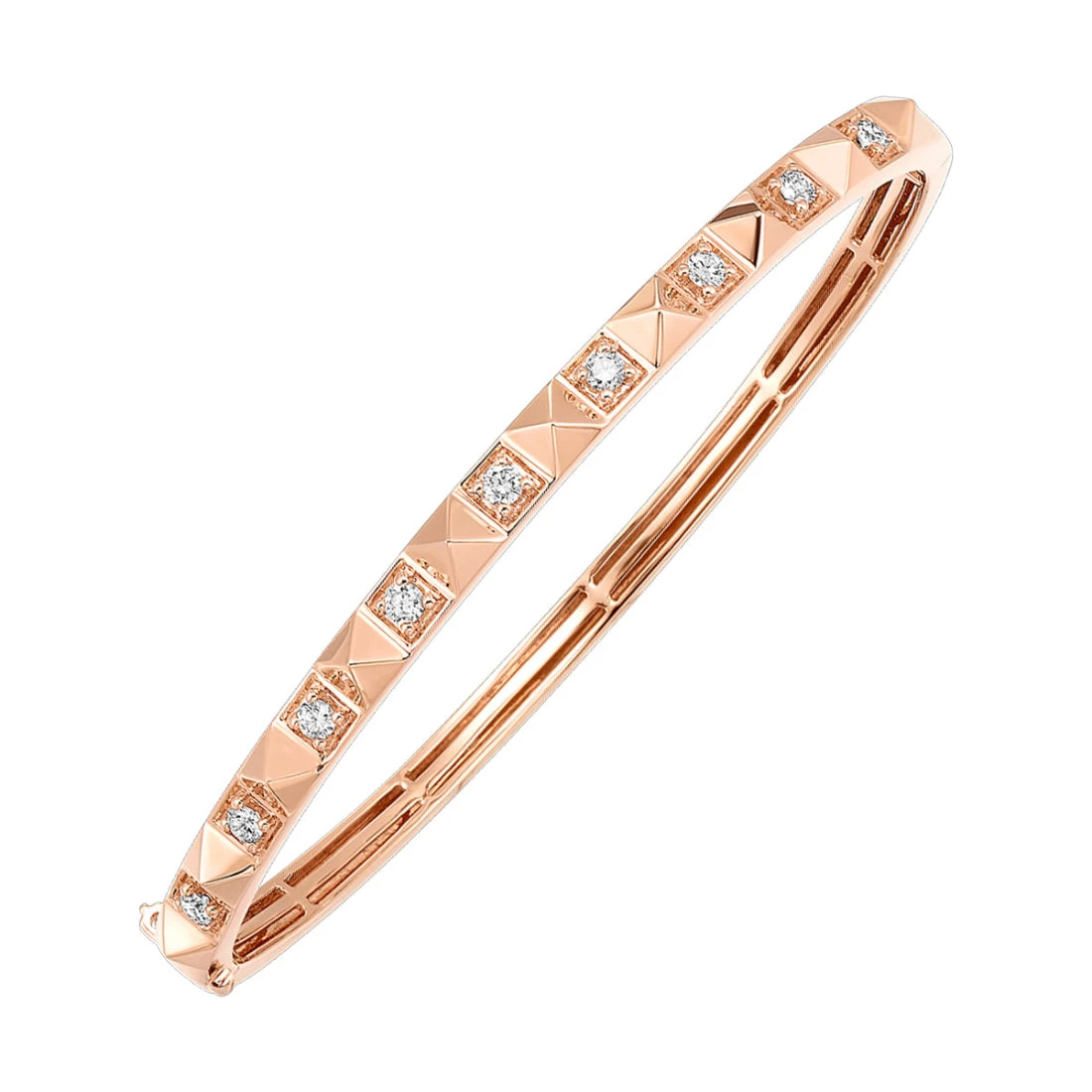 14Kt Rose Gold Diamond 3/8Ctw Bangle 3 14Kt Rose Gold Diamond 3/8Ctw Bangle