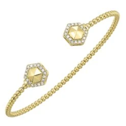 14k Yellow Gold Diamond Bangle (0.25CTW)