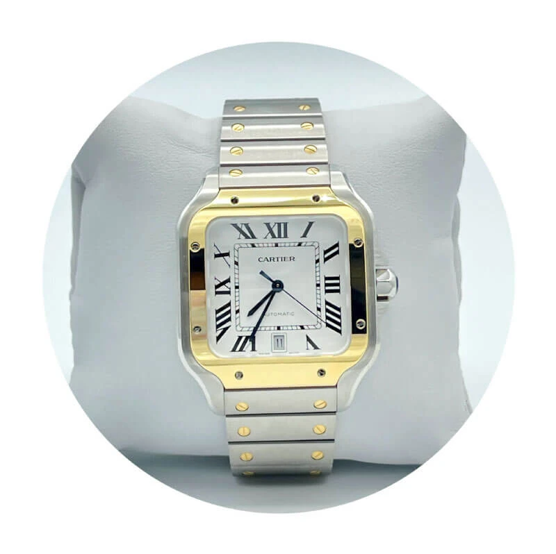 Estate Cartier Two-tone Santos Watch 3 Estate Cartier Two-tone Santos Watch