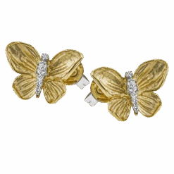 Simon G De271 Monarch Butterfly Earrings In 18k Gold With Diamonds