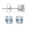 Aquamarine Studs 5mm -DIAMOND JEWELRY SHOP EAR45 4W
