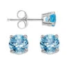 Round Blue Topaz Studs 4mm -DIAMOND JEWELRY SHOP EBR50 4W