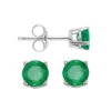 Round Emerald Studs 4.5mm -DIAMOND JEWELRY SHOP EER45 4W
