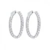 14K White Gold Prong Inside Outside Oval Shaped Diamond Hoop Earrings 3CTW 2 14K White Gold Prong Inside Outside Oval Shaped Diamond Hoop Earrings 3CTW -DIAMOND JEWELRY SHOP ER10127 4WF