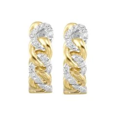 14K Yellow Gold Diamond Fashion Earrings 0.15CTW
