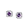 White Gold Diamond & Amethyst Fashion Colorstone Earring 1 White Gold Diamond & Amethyst Fashion Colorstone Earring -DIAMOND JEWELRY SHOP ER10669 1WSCM