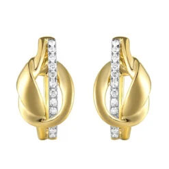 14Kt White Yellow Gold Diamond 1/6Ctw Earring
