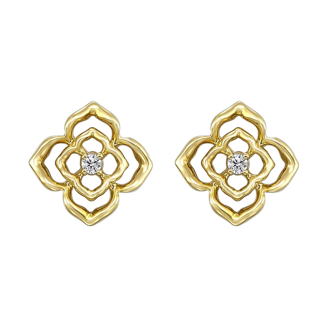 14Kt Yellow Gold Diamond 1/50Ctw Earring 3 14Kt Yellow Gold Diamond 1/50Ctw Earring