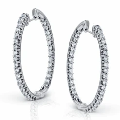 Simon G Er382 Hoop Earring In 18k Gold With Diamonds
