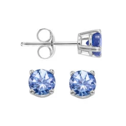 Round Tanzanite Studs 3mm