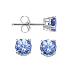 Round Tanzanite Studs 4.5mm
