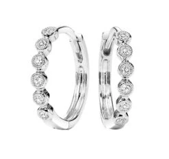10K White Gold Mix Prong Diamond Earrings 1/7CT