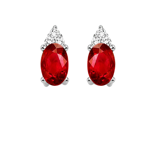 10K White Gold Color Ens Prong Garnet Earrings 1/25CT 3 10K White Gold Color Ens Prong Garnet Earrings 1/25CT