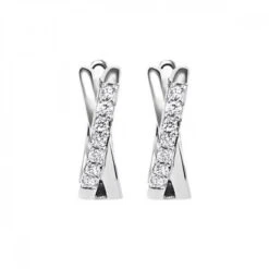 10K White Gold Diamond Huggie Hoops 0.17CTW