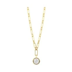14K White Or Yellow Gold Bezel Set Diamond Pendant (0.33CTW)