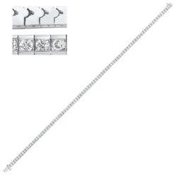 14K White Gold Diamond Channel Tennis Bracelet 3 CTW