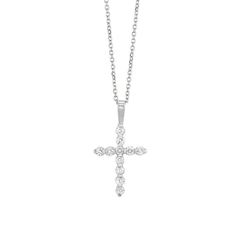 Diamond Cross Necklace 1/10 CTW 3 Diamond Cross Necklace 1/10 CTW