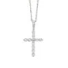 14K White Gold Cross Bar Set Diamond Necklace 1CT 1 14K White Gold Cross Bar Set Diamond Necklace 1CT -DIAMOND JEWELRY SHOP HDCR010 4WD