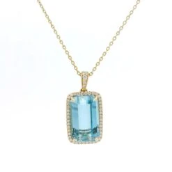 Aquamarine & Diamond Pendant