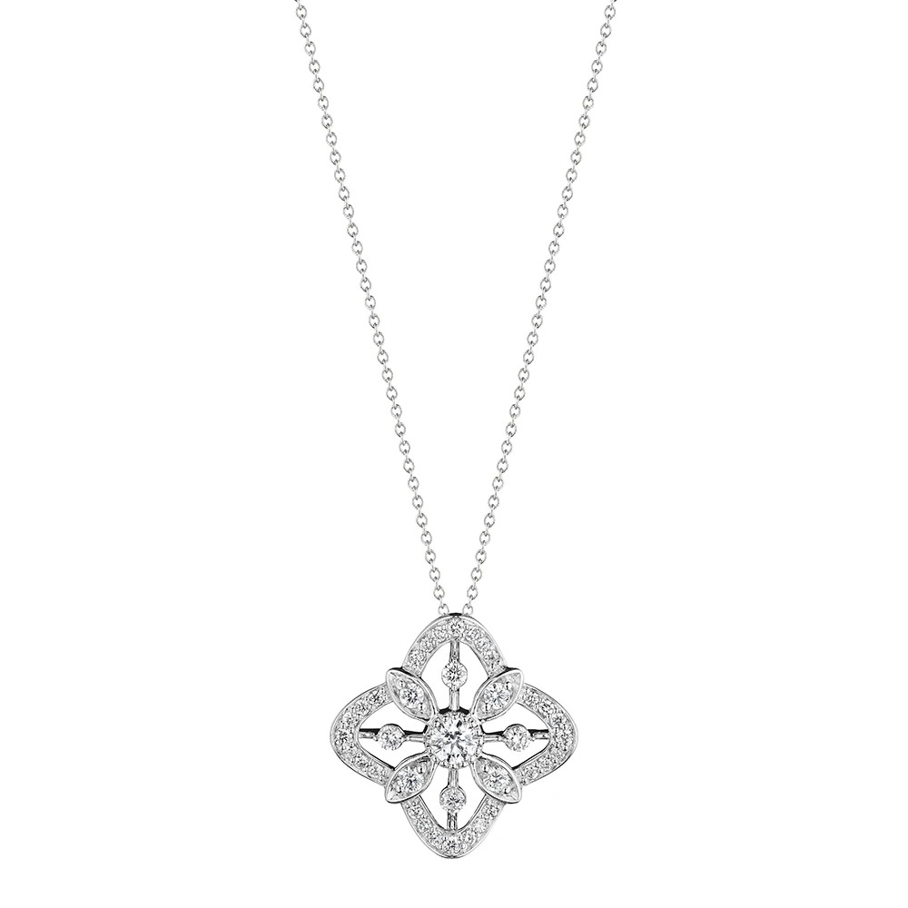 Verragio Large Fiore Diamond Pendant 18K White Gold (0.35CTW) 3 Verragio Large Fiore Diamond Pendant 18K White Gold (0.35CTW)