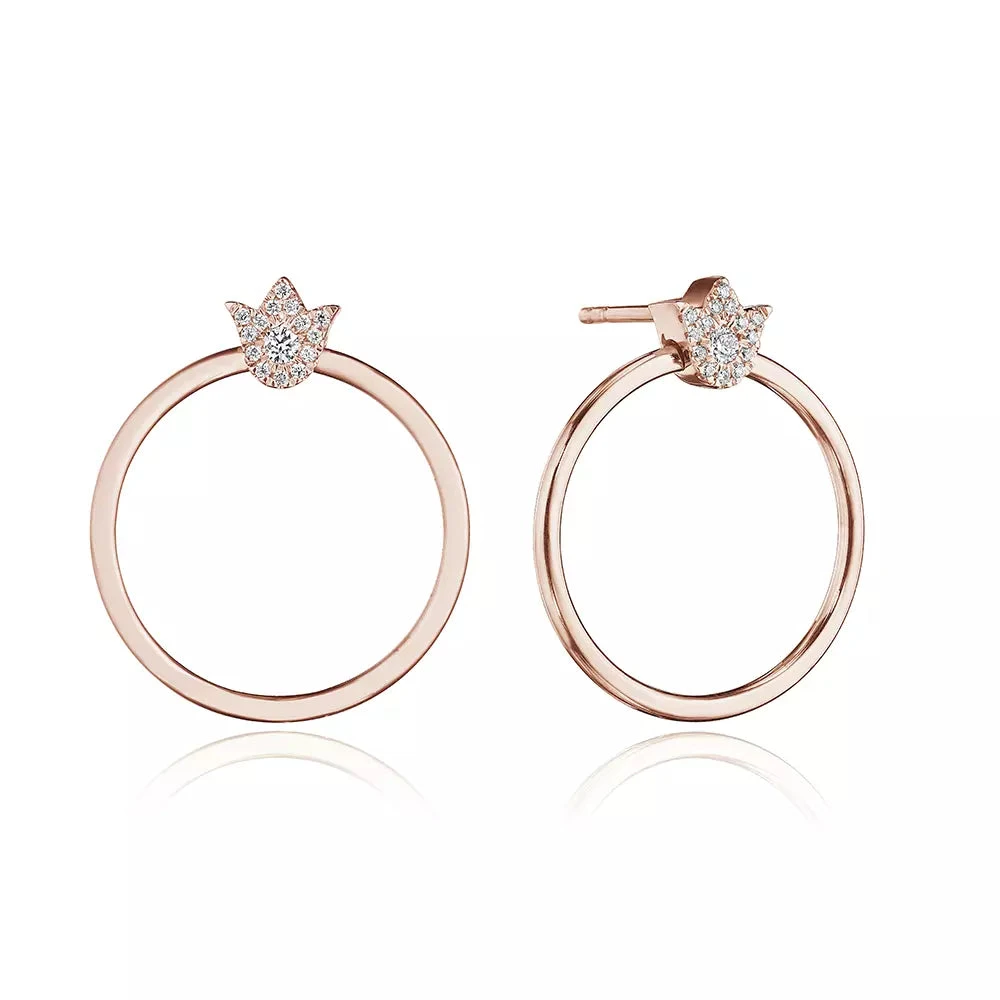 Verragio Veritage Diamond Crest Small Circle Earring 18K Gold (0.10CTW) 4 Verragio Veritage Diamond Crest Small Circle Earring 18K Gold (0.10CTW) - Image 2