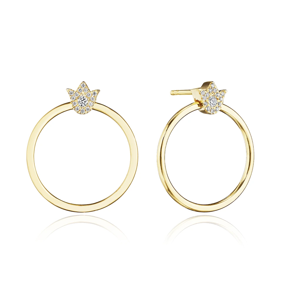 Verragio Veritage Diamond Crest Small Circle Earring 18K Gold (0.10CTW) 3 Verragio Veritage Diamond Crest Small Circle Earring 18K Gold (0.10CTW)