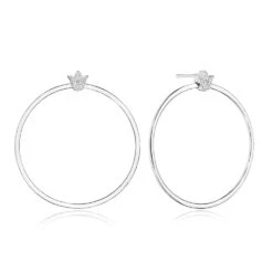 Verragio Veritage Diamond Crest Large Circle Earring 18K Gold (0.10CTW) -DIAMOND JEWELRY SHOP J 0177702 WE