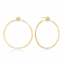 Verragio Veritage Diamond Crest Large Circle Earring 18K Gold (0.10CTW)
