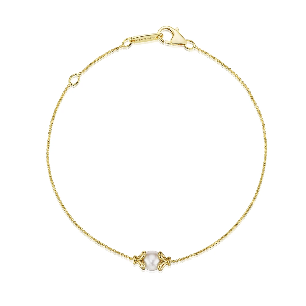 Verragio Reverie 5mm Single Pearl Tiara Bracelet 18K Yellow Gold 4 Verragio Reverie 5mm Single Pearl Tiara Bracelet 18K Yellow Gold - Image 2