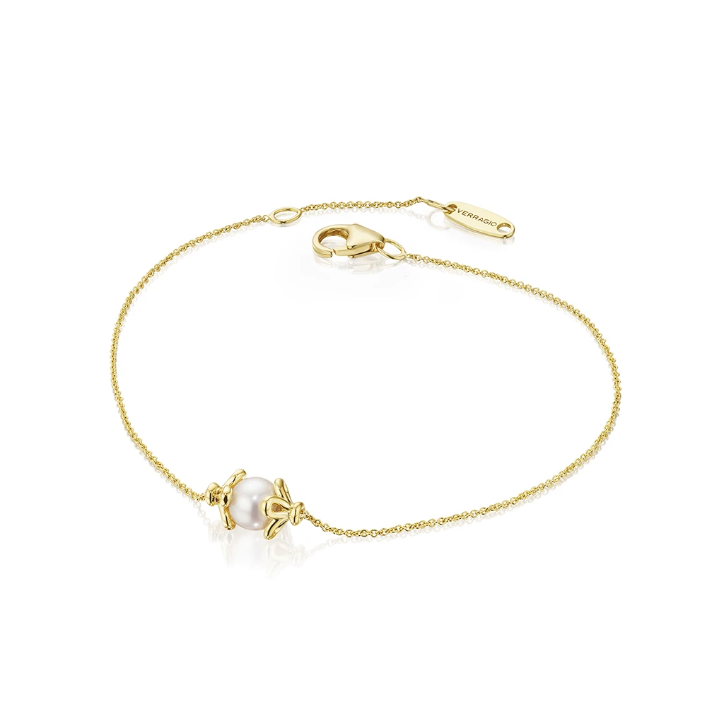 Verragio Reverie 5mm Single Pearl Tiara Bracelet 18K Yellow Gold 3 Verragio Reverie 5mm Single Pearl Tiara Bracelet 18K Yellow Gold