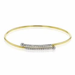 Simon G Bangle In 18k Gold With Diamonds