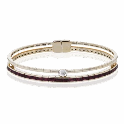 Simon G Ruby Bangle In 18k Gold With Diamonds