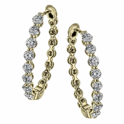 Simon G Le4547 Harmonie Hoop Earrings In 18k Gold With Diamonds