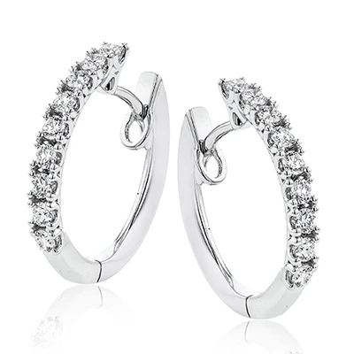 Simon G Le4646 Hoop Earring In 18k Gold With Diamonds 3 Simon G Le4646 Hoop Earring In 18k Gold With Diamonds