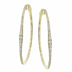 Simon G Le4651 Hoop Earrings In 18k Gold With Diamonds
