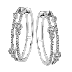 Simon G Le4663 Hoop Earrings In 18k Gold With Diamonds