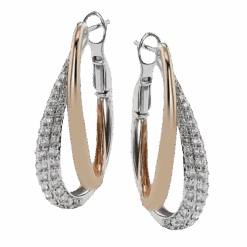 Simon G Le4676 Hoop Earring In 18k Gold With Diamonds