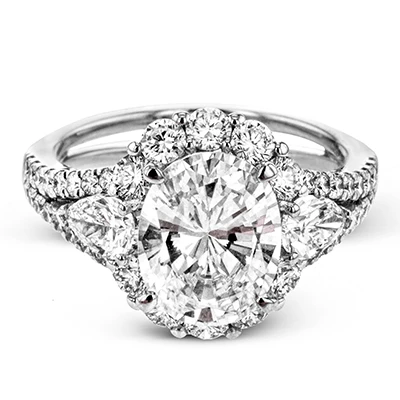 Simon G. Oval Cut Three Stone Halo Engagement Ring Setting (1.63CTW) 4 Simon G. Oval Cut Three Stone Halo Engagement Ring Setting (1.63CTW) - Image 2