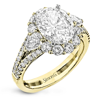 Simon G. Oval Cut Three Stone Halo Engagement Ring Setting (1.63CTW) 5 Simon G. Oval Cut Three Stone Halo Engagement Ring Setting (1.63CTW) - Image 3