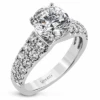 Simon G. Round Engagement Ring Setting 0.96CTW -DIAMOND JEWELRY SHOP LR2599 WHITE 18K SEMI