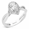 Simon G. Pear Engagement Ring Setting -DIAMOND JEWELRY SHOP LR2921 WHITE 18K SEMI