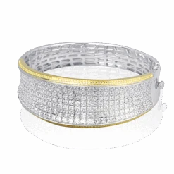 Simon G Simon-set Bangle In 18k Gold With Diamonds