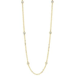 2 CTW Diamond By The Yard Bezel Diamond Necklace In 14KY